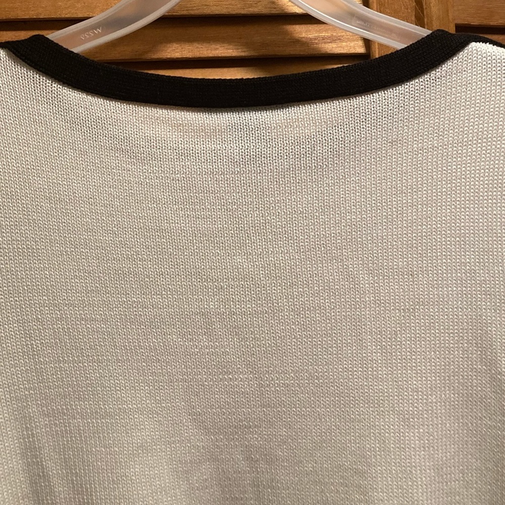 Lauren Ralph Lauren White & Black Knit Boatneck Sweater - Picture 13 of 16